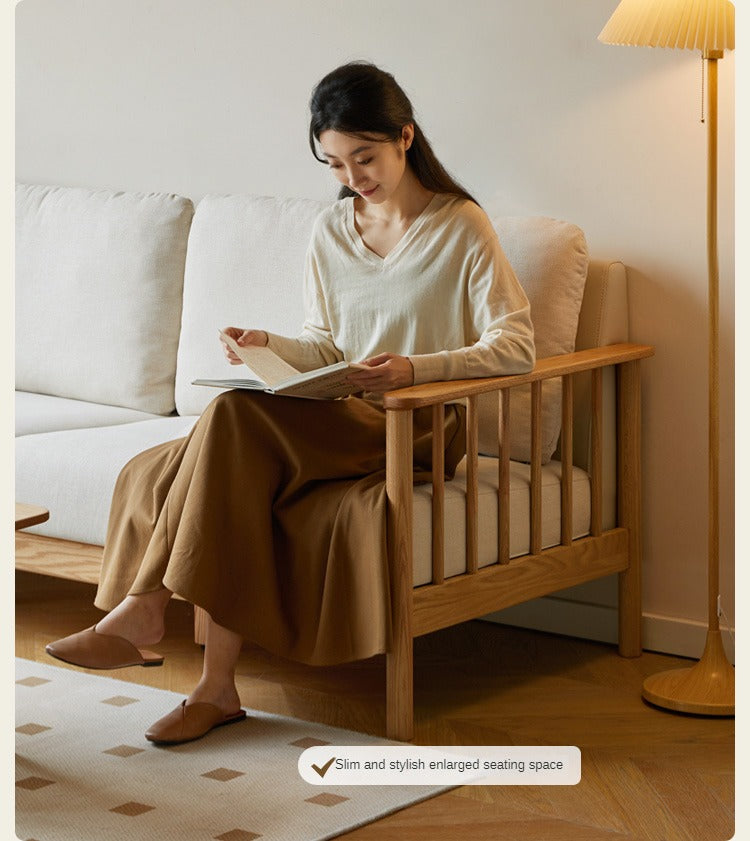 Oak Solid Wood Sofa Fabric.