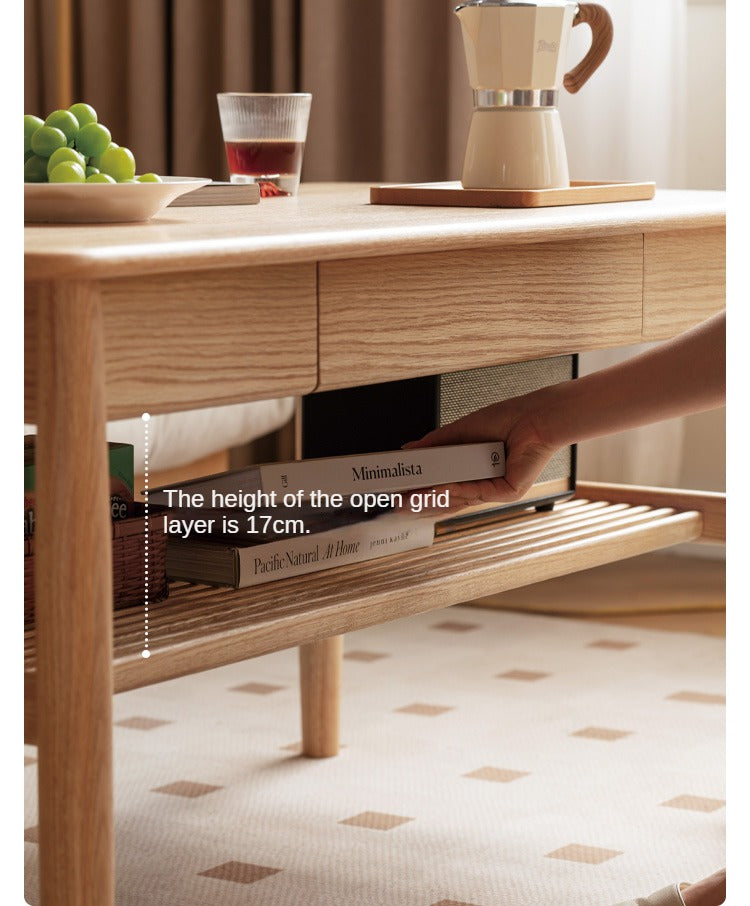 SALE Oak Solid Wood North American Double-Layer Coffee Table