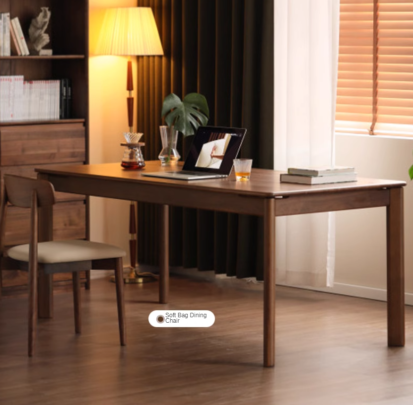 Black Walnut, Sandalwood, Ash Solid Wood Modern Rectangular Table
