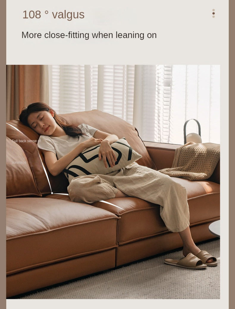 Leather Italian Top Layer Cowhide Sofa.