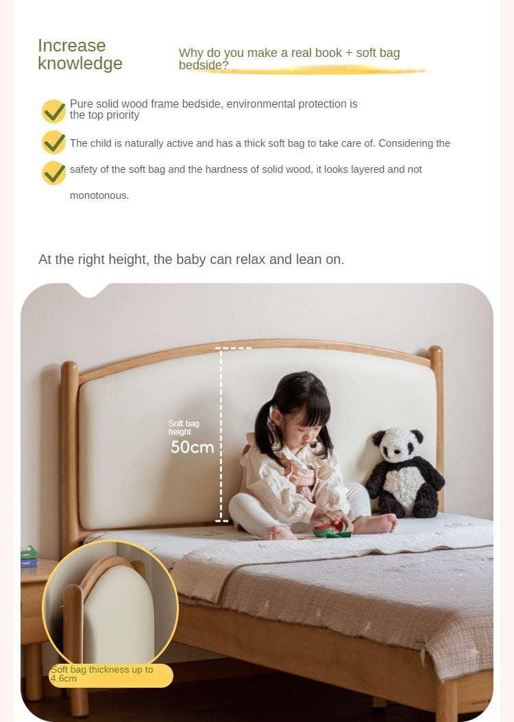 Beech solid wood Children's Soft Bed<