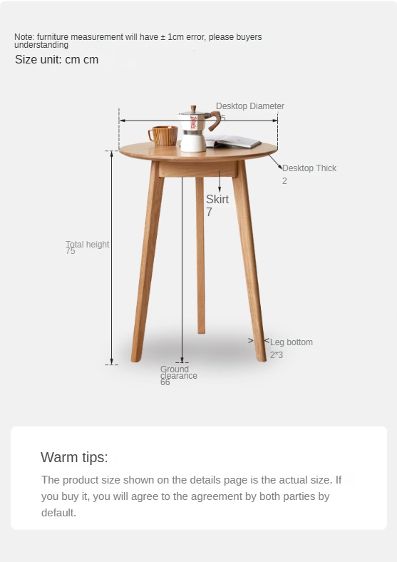 Oak Solid Wood Side Table