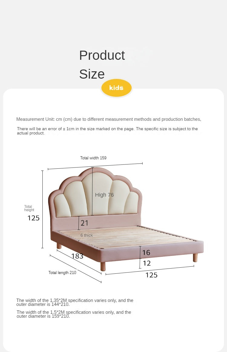 Organic Leather kid's Bed princess bed<