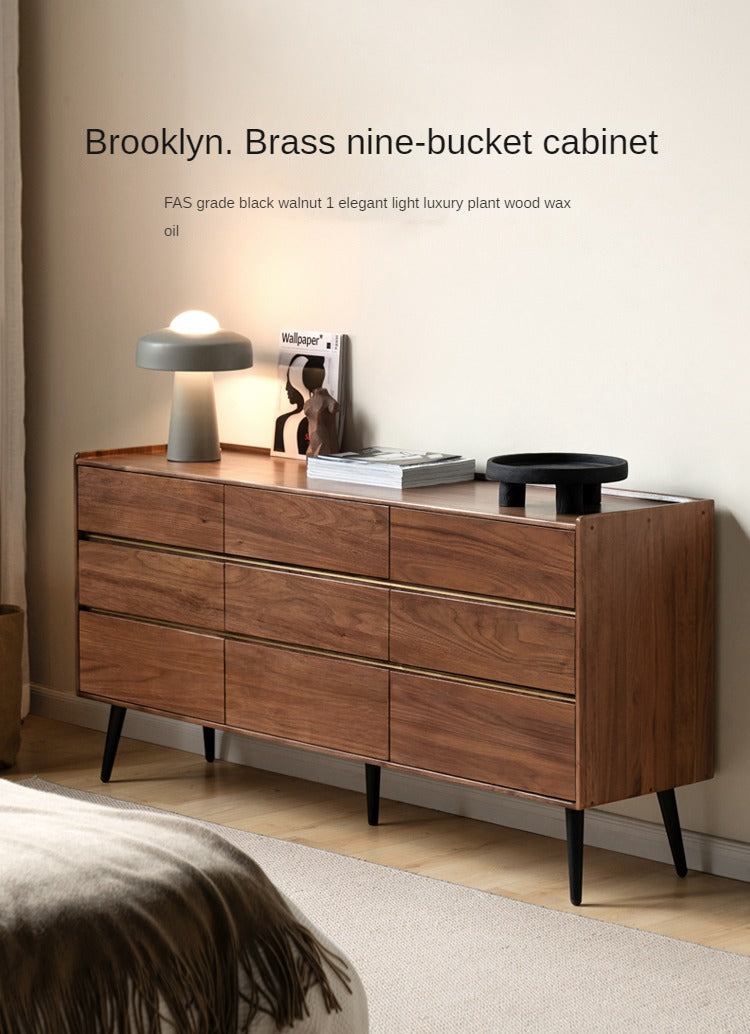 Black Walnut Solid Wood Cabinet Storage