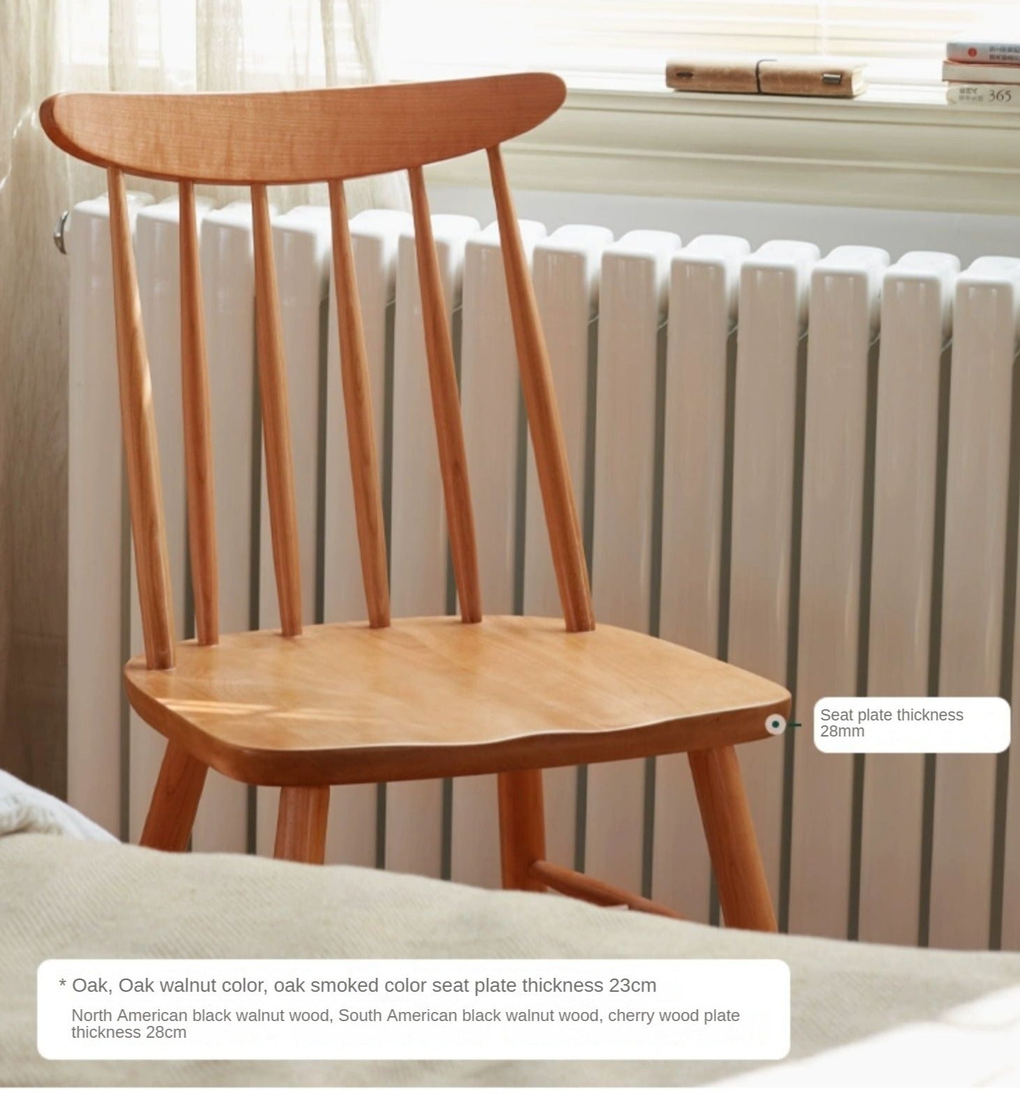 Cherry Solid Wood Windsor Chair 4 pcs set