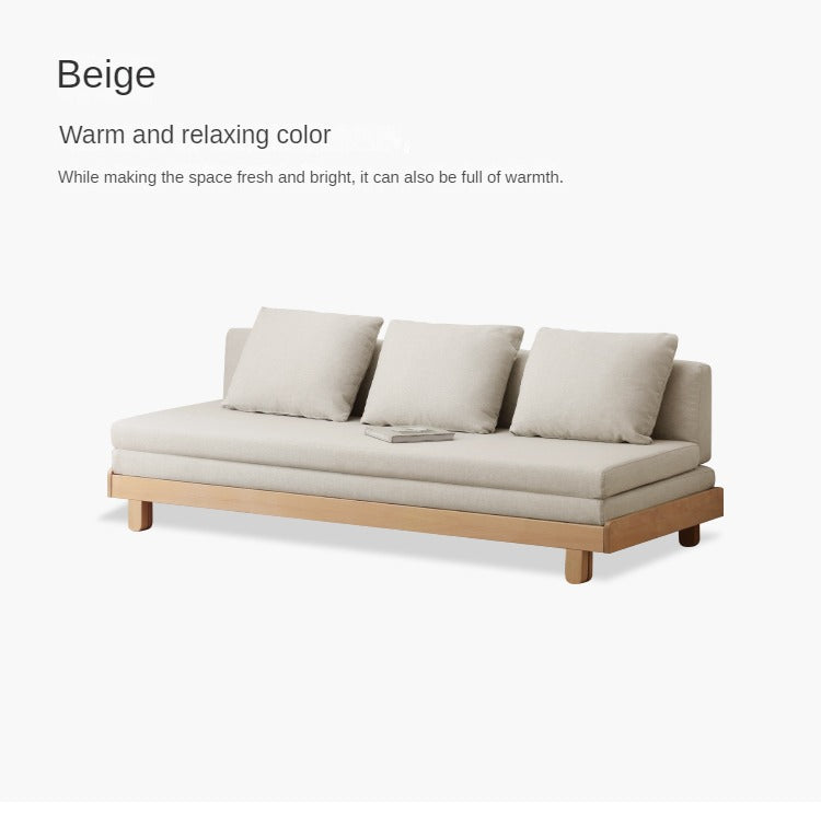 European Beech Solid Wood Sofa Bed Retractable Folding Bbed.