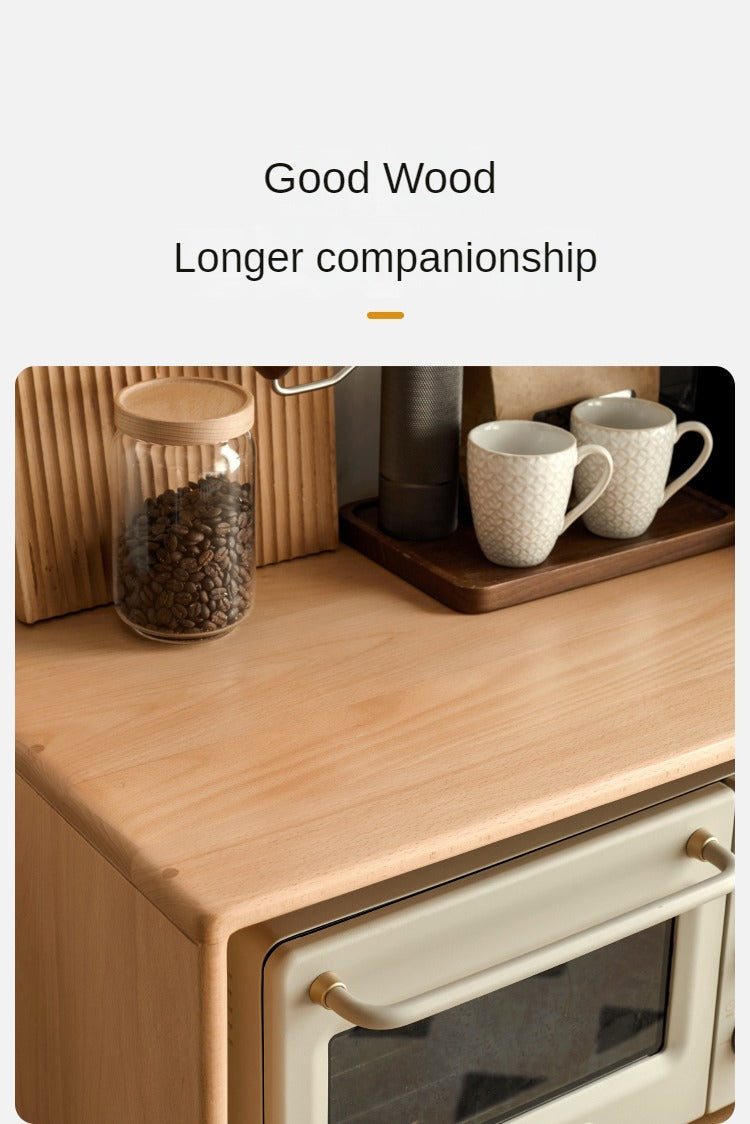 Beech Solid Wood Meal White Storage Cabinet
