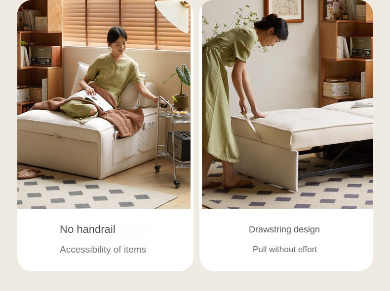 Fabric Cream Style Single Retractable Bed.