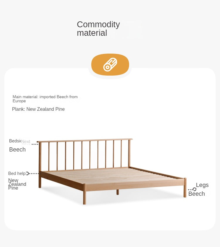 European Beech Solid Wood Windsor Bed
