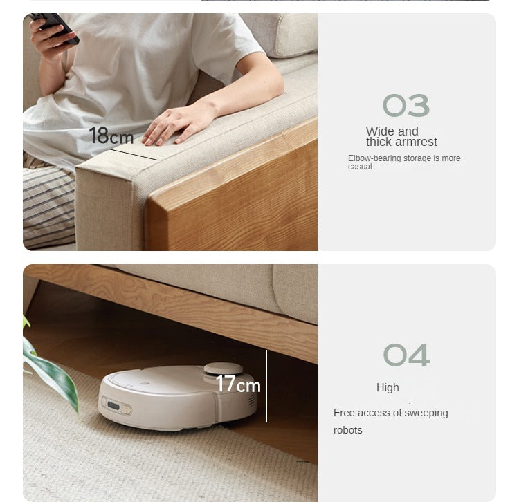 Ash Solid Wood Fabric Sofa.