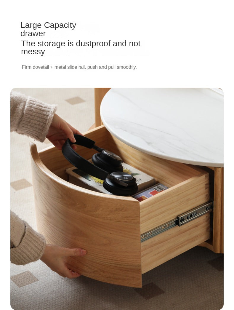 Oak Solid Wood Rock Plate Coffee Table