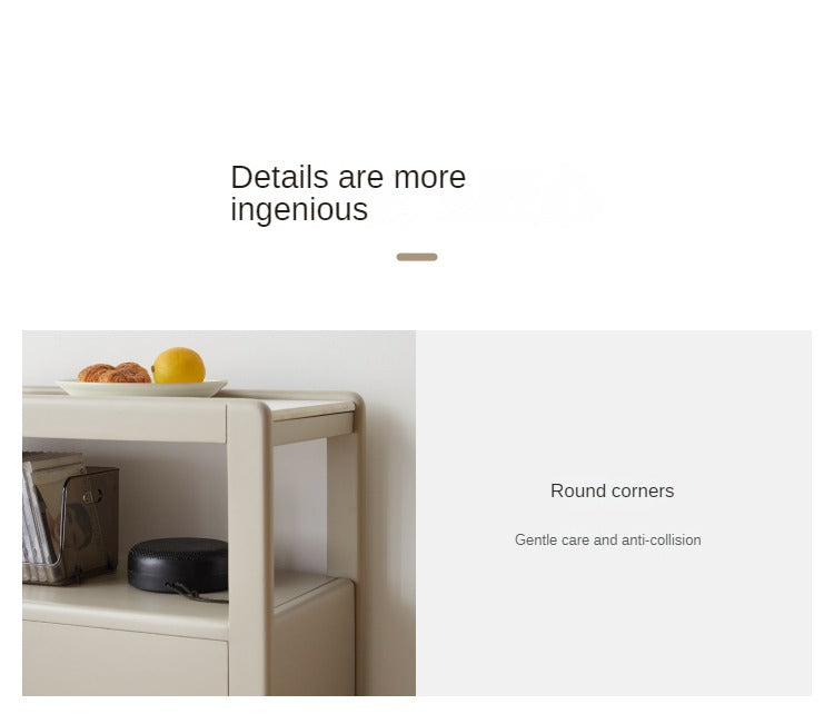 Poplar Solid Wood Side Table With Rock Slab Top