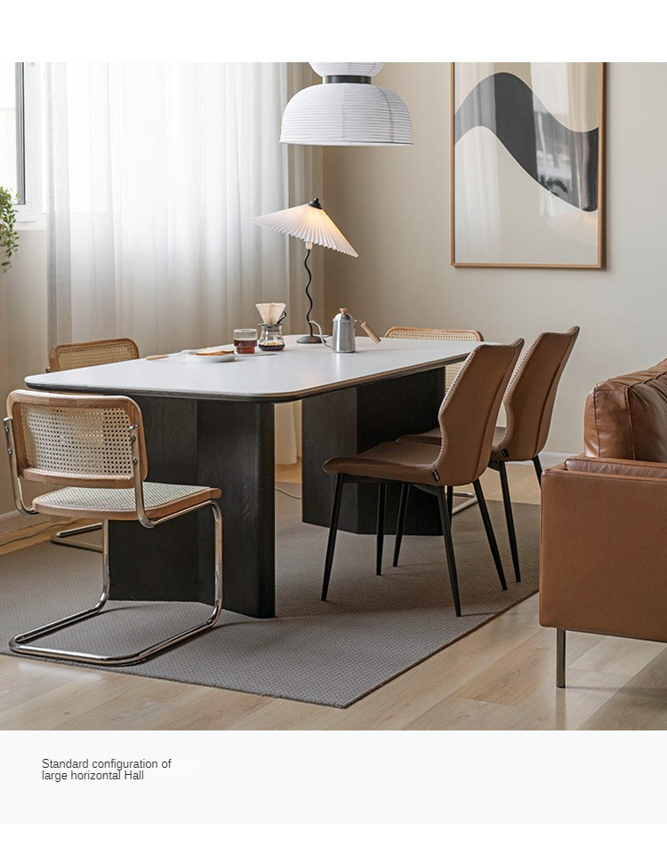 Oak Solid Wood, Solid Rubberwood Slate Italian Dining Table