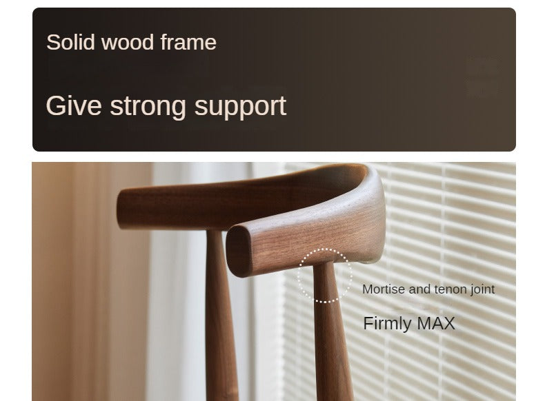 Black Walnut, Oak Solid Wood Nordic Dining Chair
