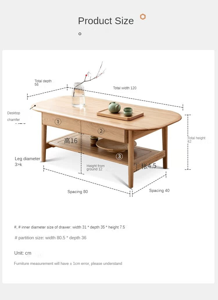 Coffee table ASH solid wood"