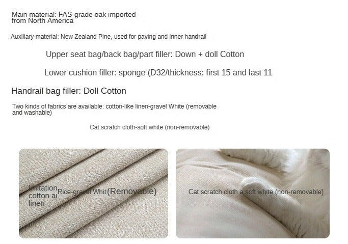 Oak Solid Wood Floor to Floor Tall Sofa.