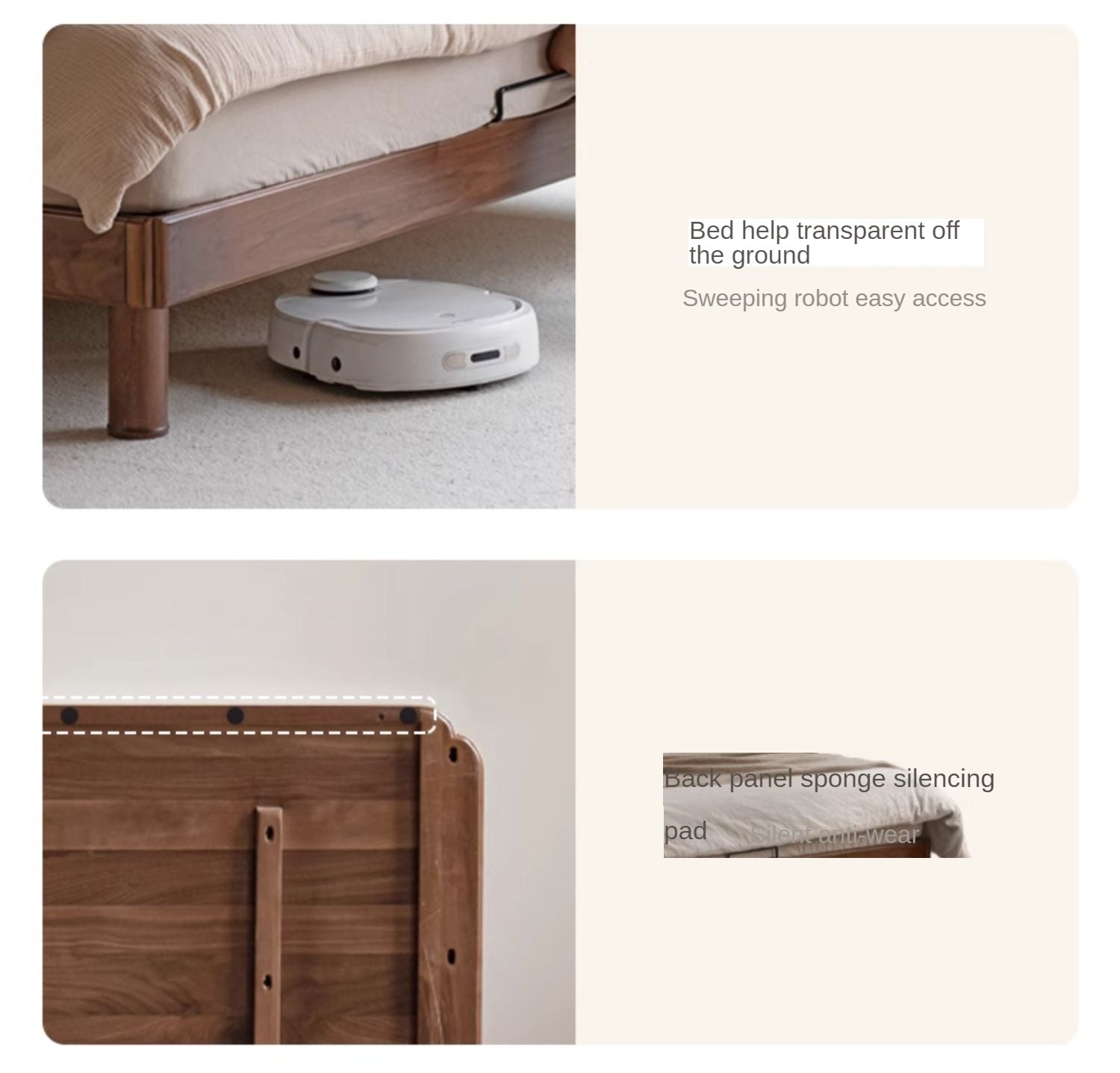 Oak, North American Black Walnut Solid Wood Bed