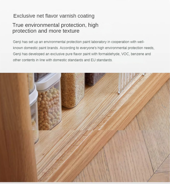 Oak Solid Wood, Solid Rubberwood Rock Board Dining Sideboard
