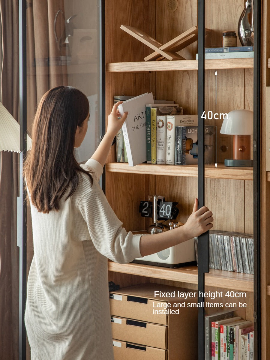 Ash Solid Wood Combination Bookcase Bookshelf