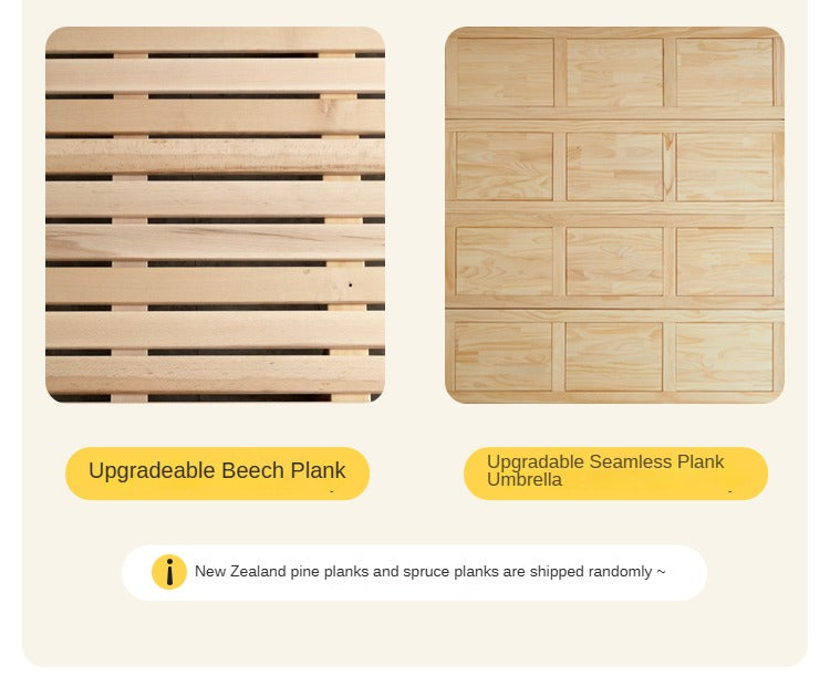 Oak Solid Wood,Rubber Wood Bed Modern Nordic