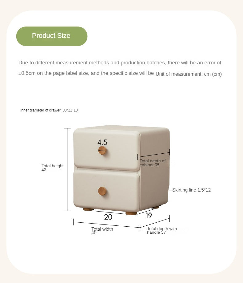Organic Leather Cream Style Kids Nightstand