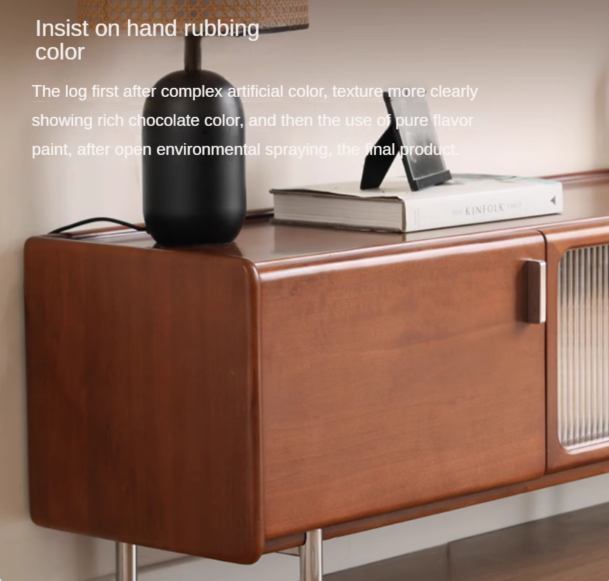 Poplar Solid Wood Retro High Locker TV Cabinet.