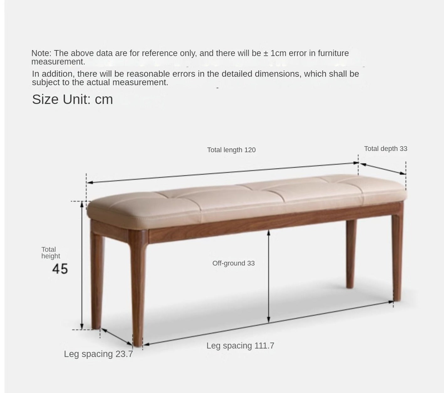 Black Walnut Solid Wood Long Bar Soft Bench