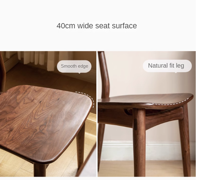 Ash Solid Wood Modern Dining Backrest Chair 4pcs