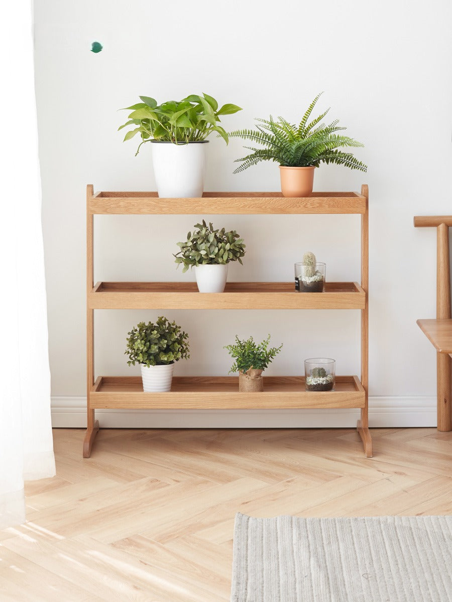 Oak Solid Wood Flower Rack