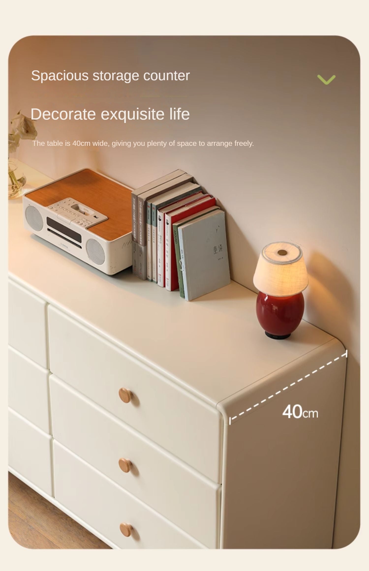 Solid Rubberwood Cream Style Chest of Drawers