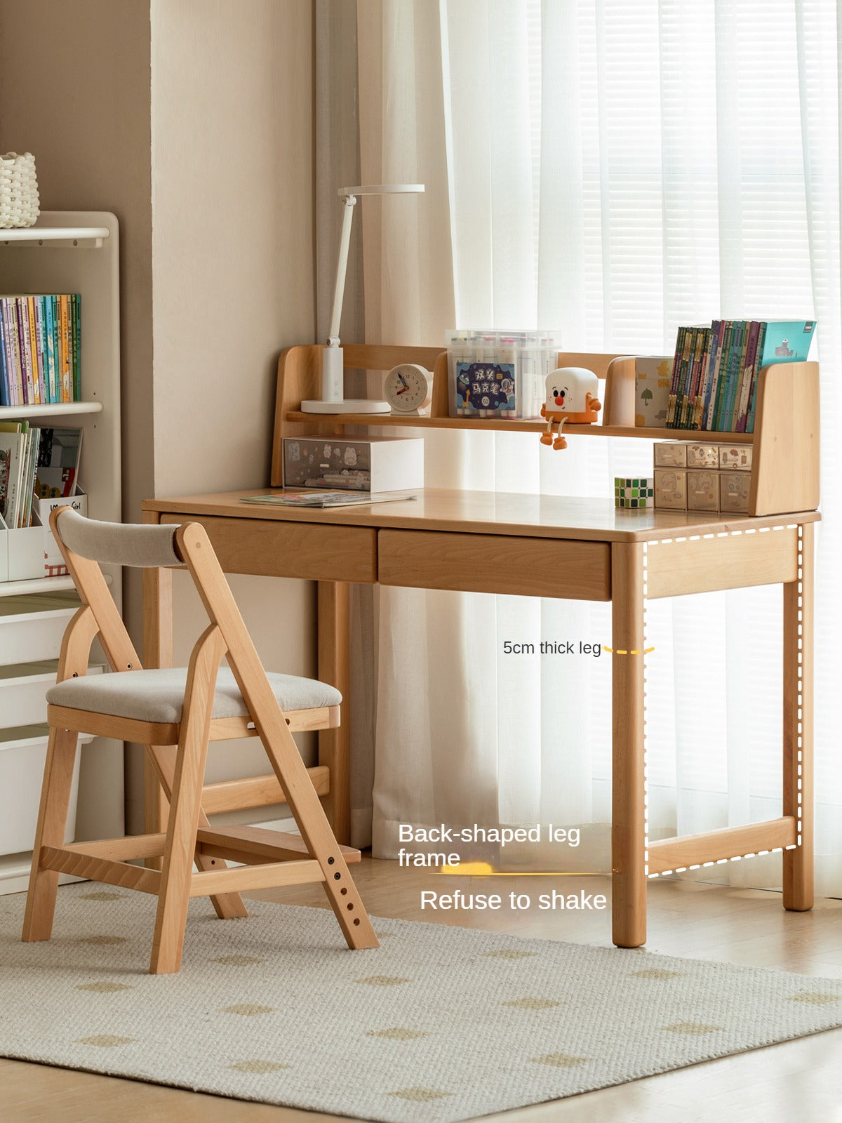 Beech Solid Wood Children's Study Desk