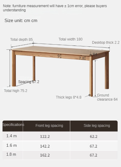 Ash, Oak Solid Wood Long Dining Table