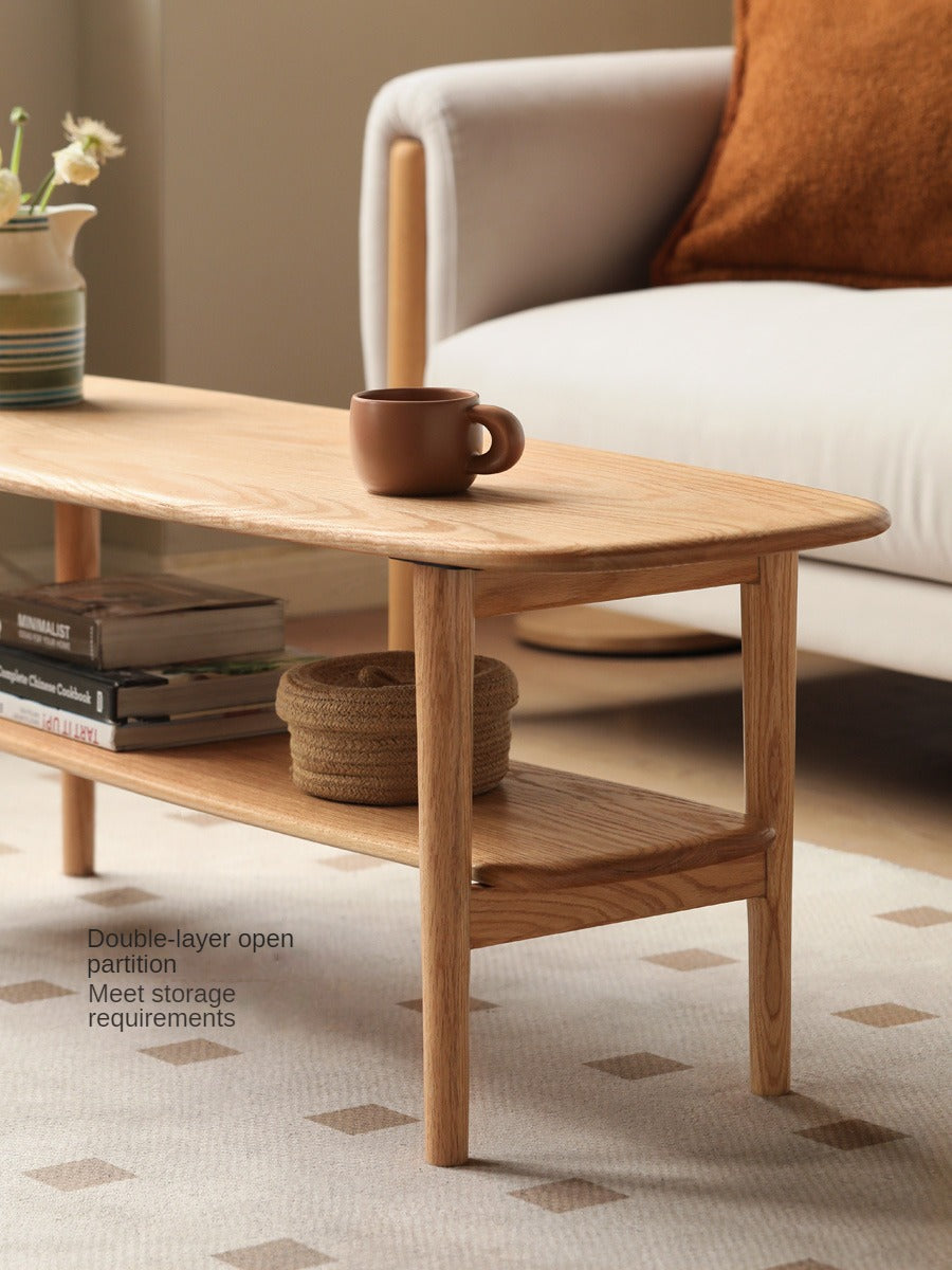 Oak Solid Wood Minimalist Ultra Narrow Coffee Table