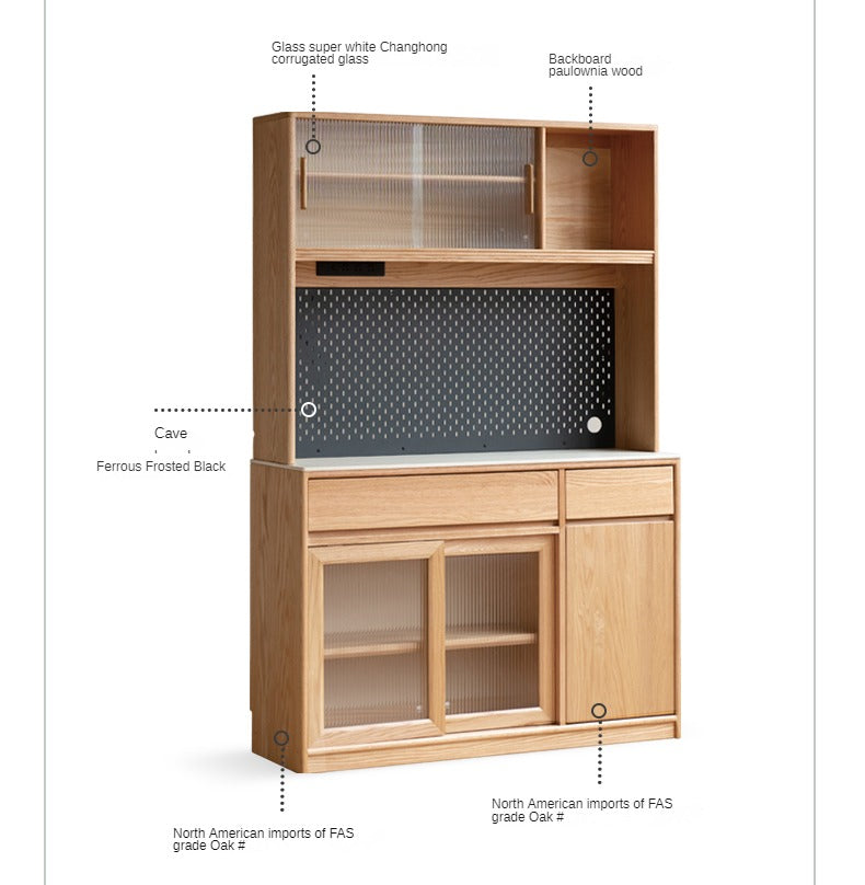 Oak Solid Wood Rock Board Modern Sideboard