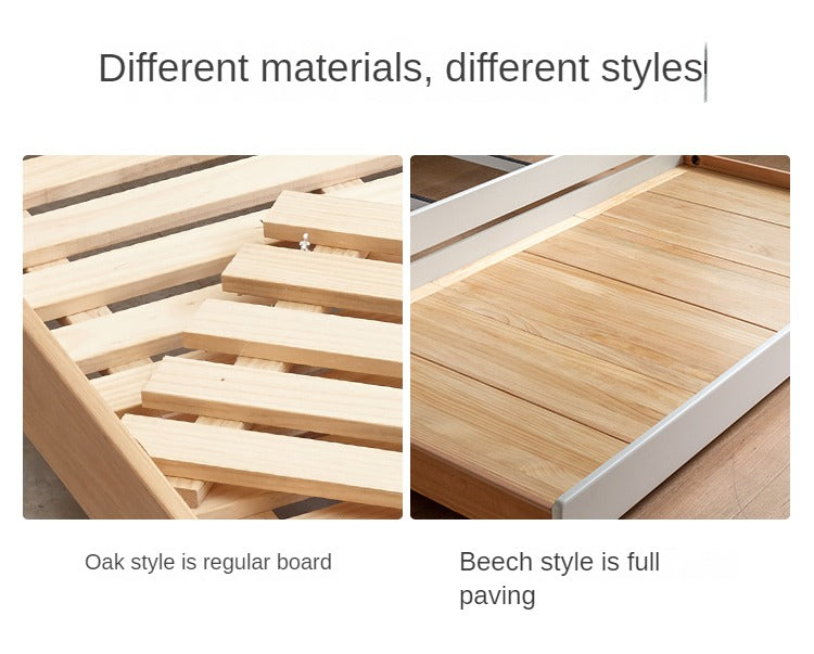 Oak, Beech solid wood floor bed with pulley toddler bed<