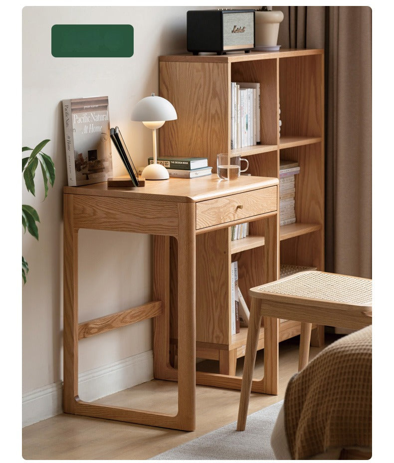 Oak, Beech Solid Wood Small Office Desk