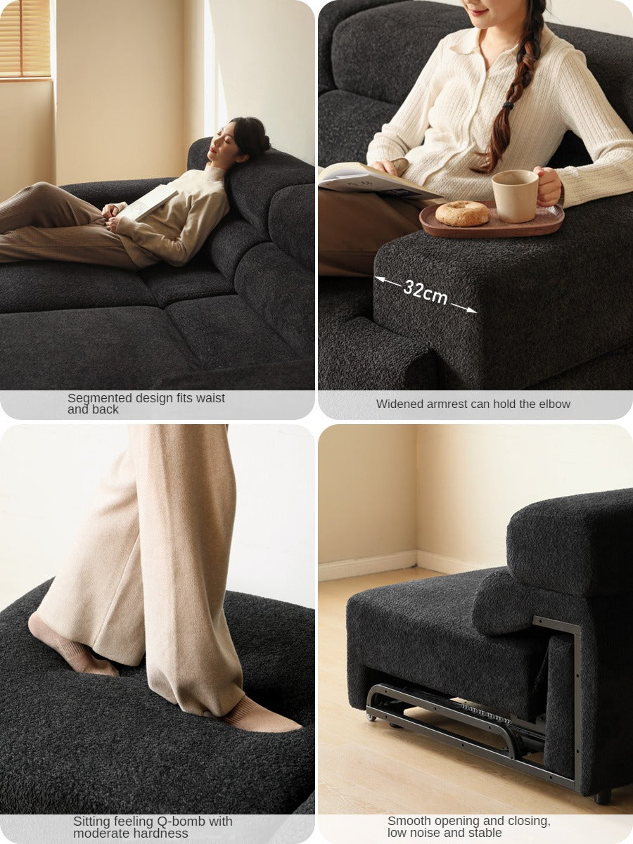 Fabric Electric Reclining Sofa with Telescopic Seat