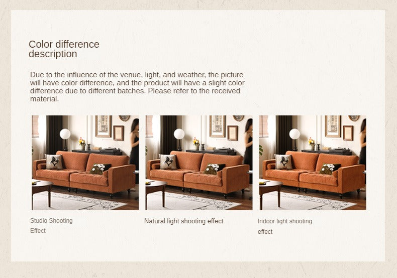 Fabric American Retro Straight Sofa-
