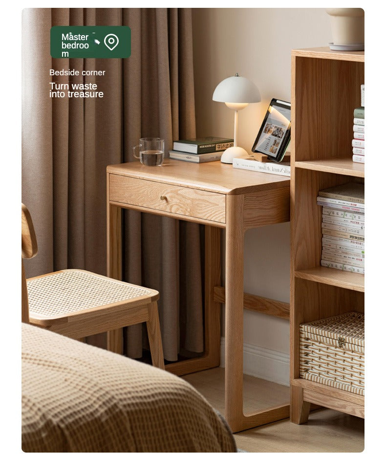 Oak, Beech Solid Wood Small Office Desk