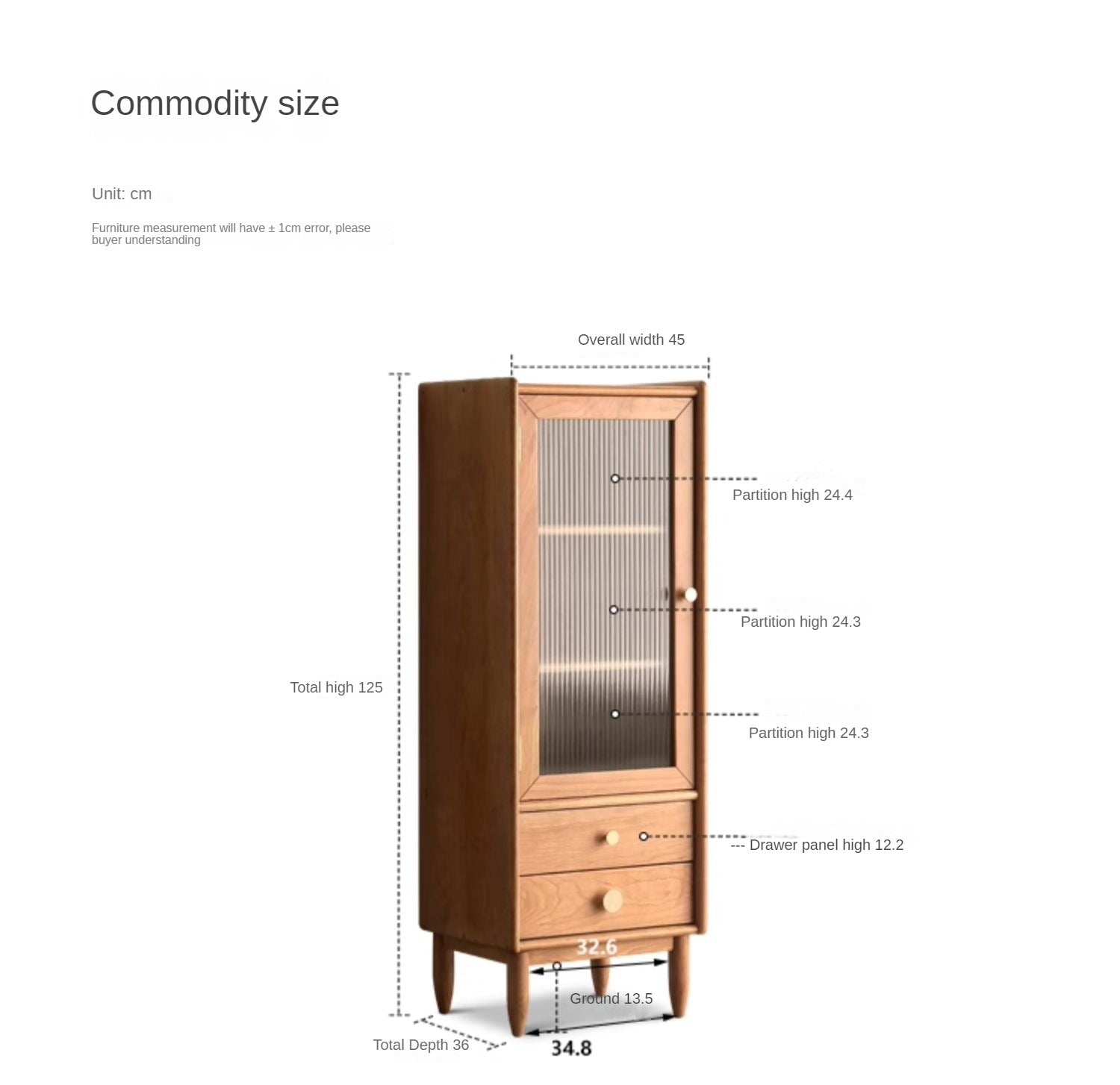 Cherry Solid Wood Japanese Retro Side Cabinet