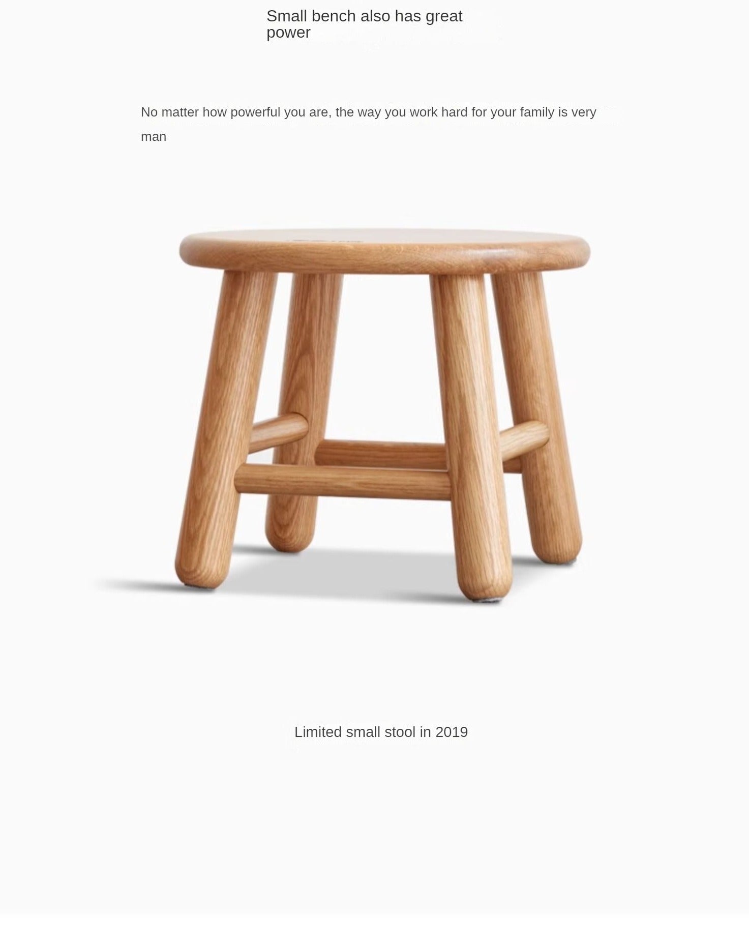 Oak, Beech Solid Wood Small Stool