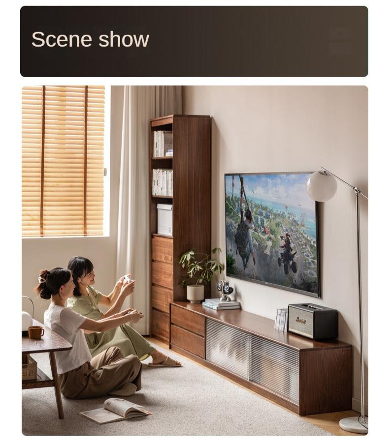 Oak, Solid Rubberwood TV Wall Cabinet.