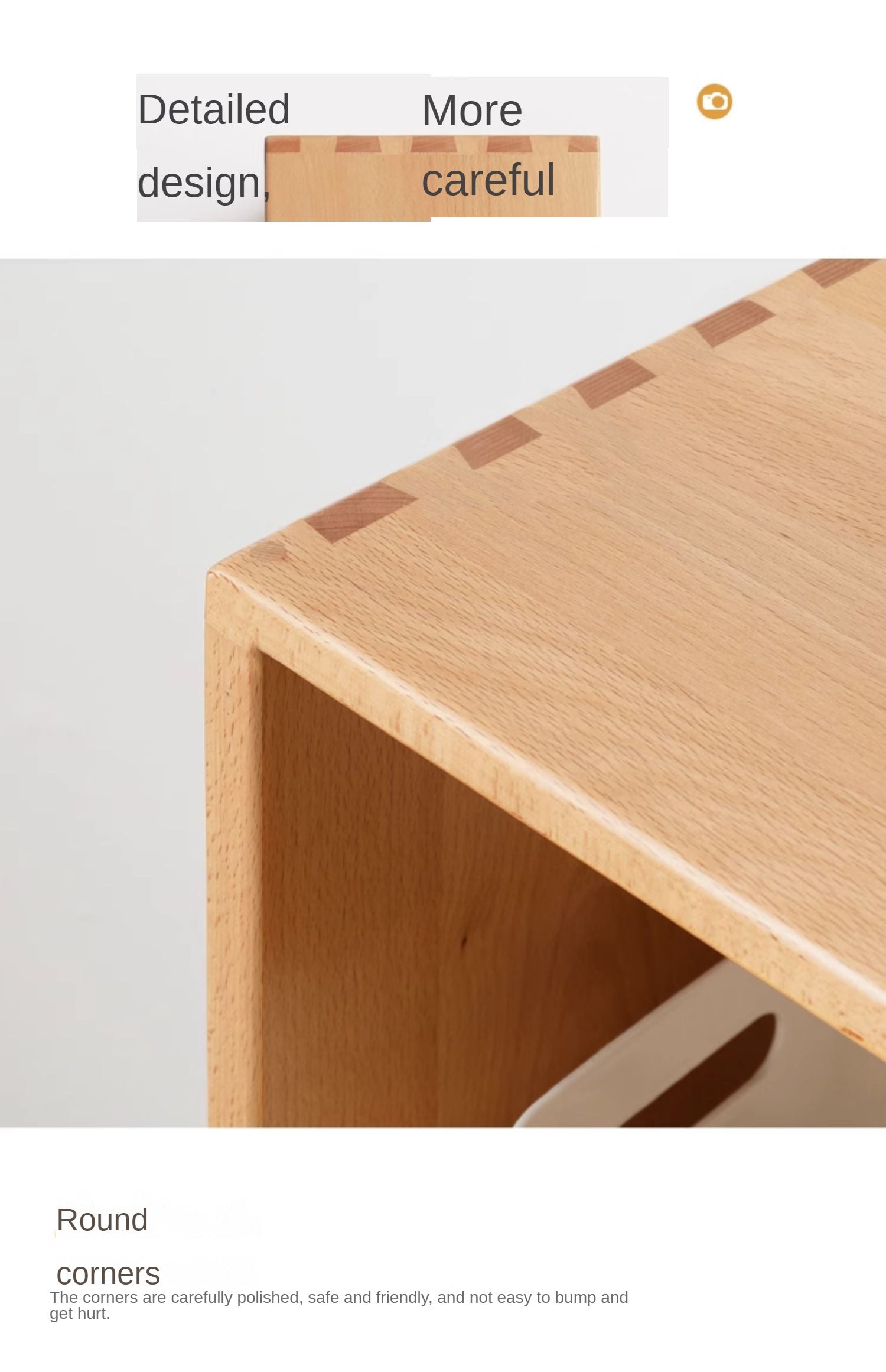 Beech Solid Wood Bookshelf, Nordic Display Rack