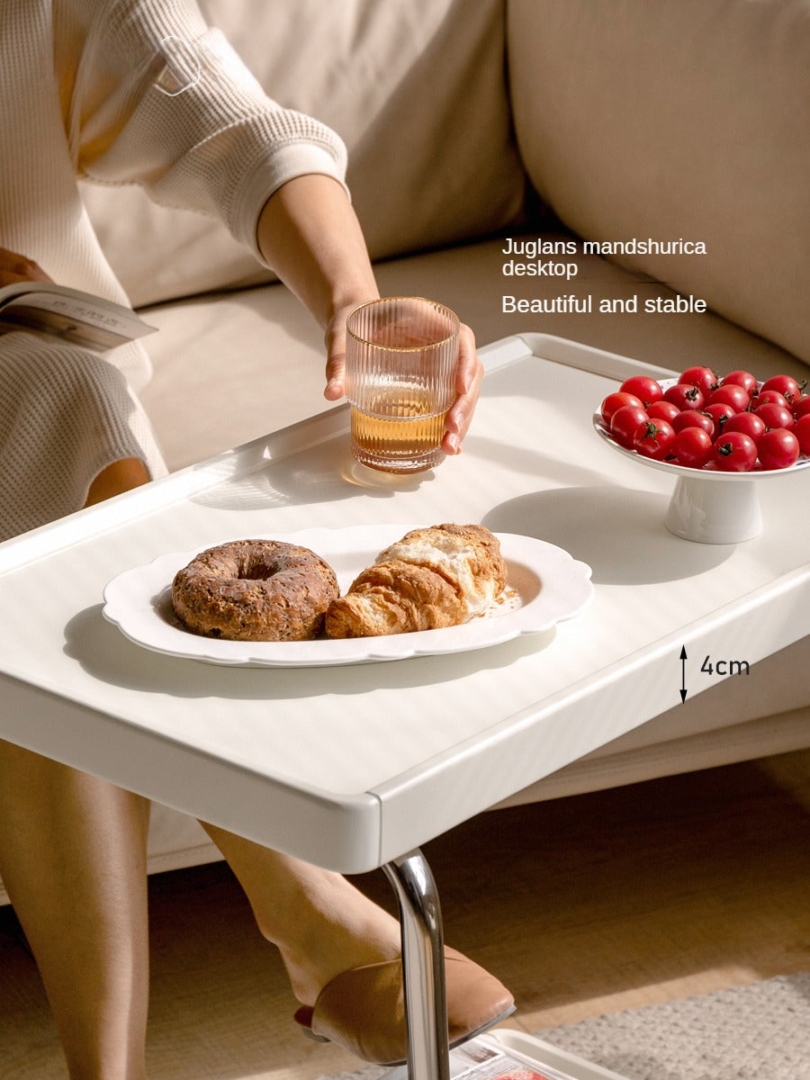 Solid RubberWood Edge Table C-type Mobile