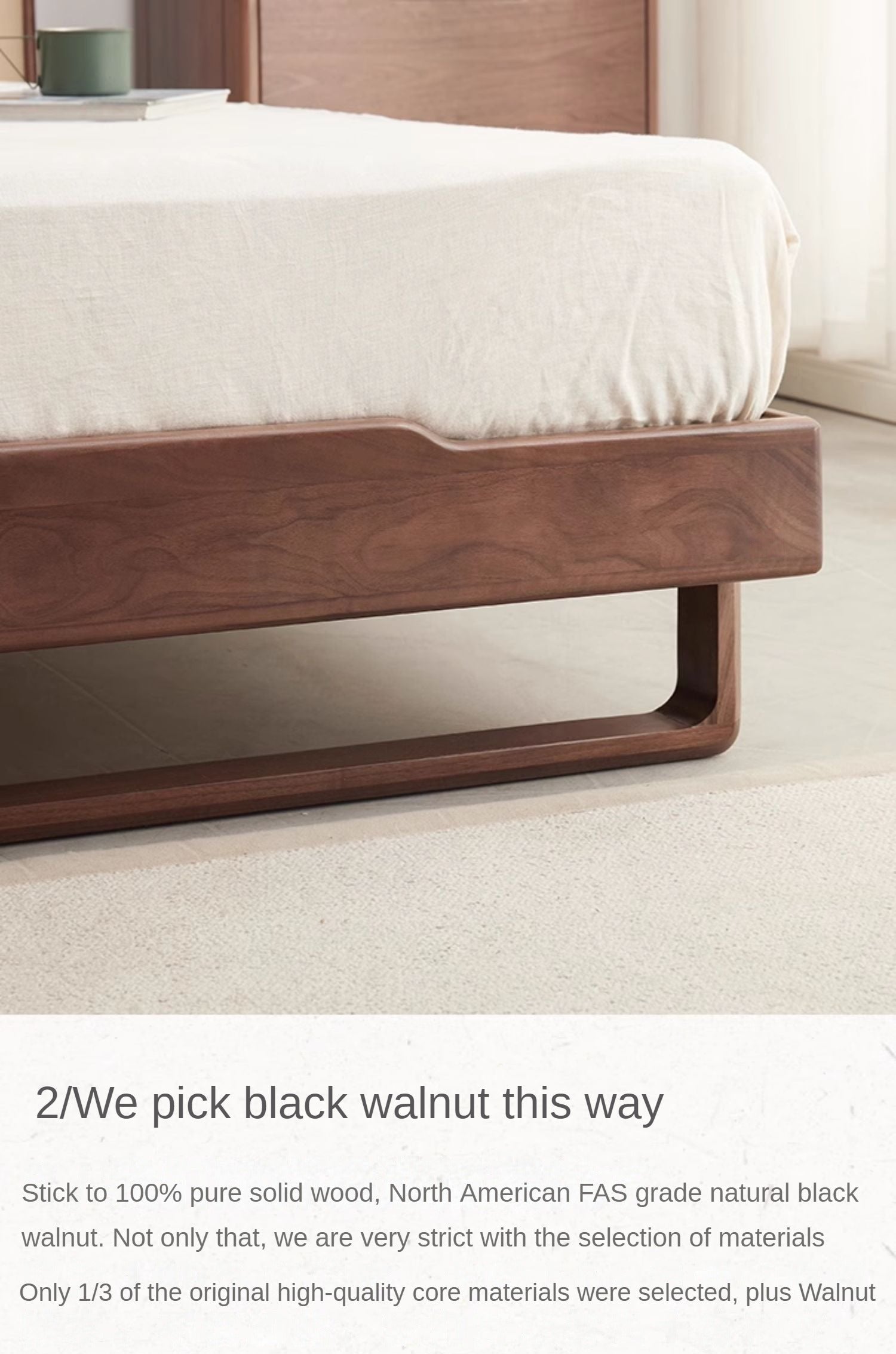 Ash solid wood leather soft bed