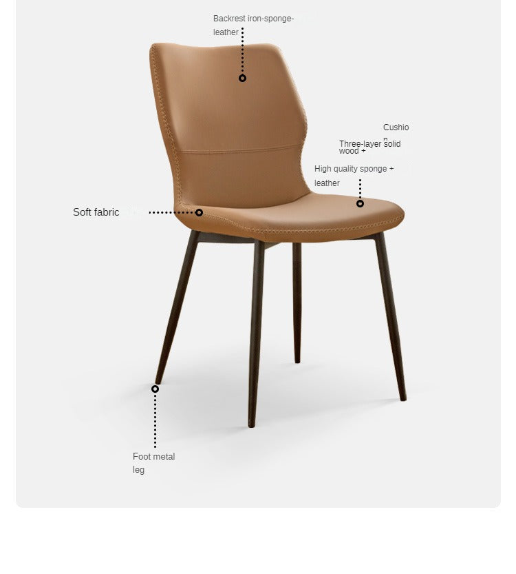 Leather Organic Soft Chair Set of 4