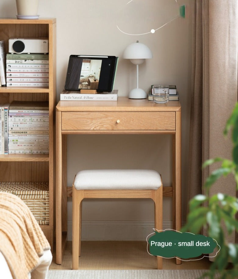 Oak, Beech Solid Wood Small Office Desk