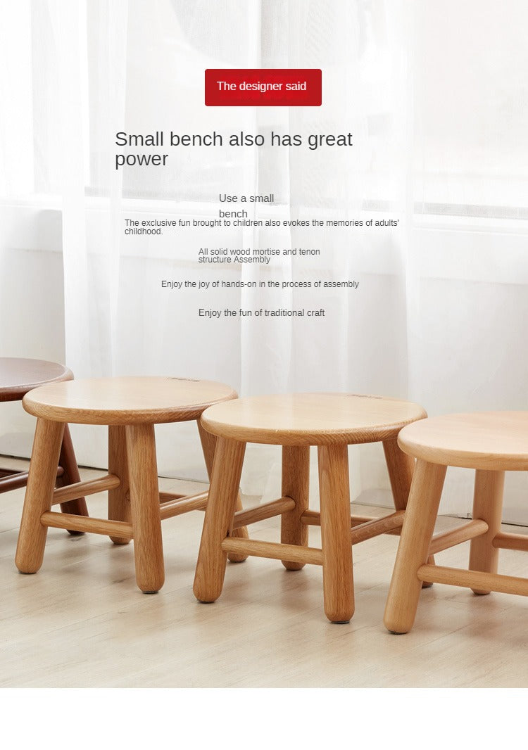 Oak, Beech Solid Wood Small Stool