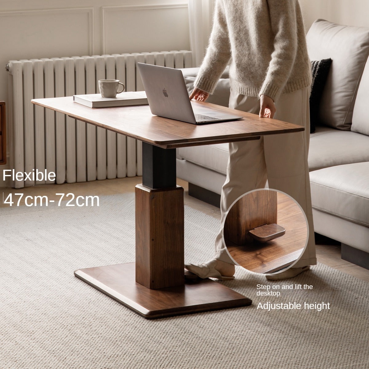 Cherry, Black Walnut, Oak, Ash Solid Wood Lift Coffee Table