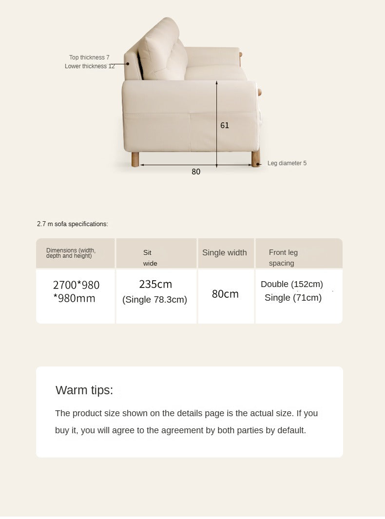 Fabric Straight Sofa Modern Simple.